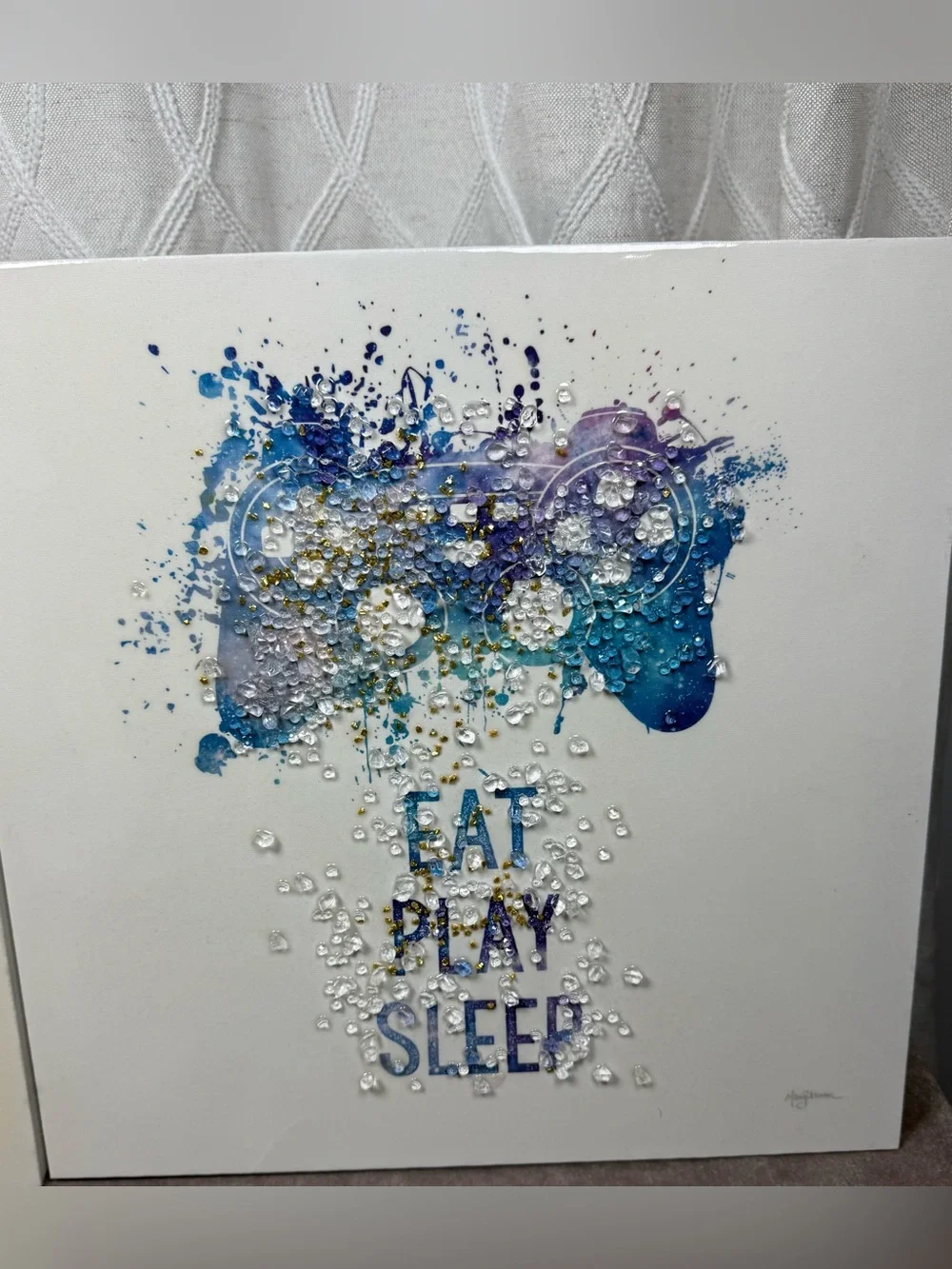 Live Laugh Level Up / Eat Play Sleep Wall Art Set of 2 Multicolor gamer’s